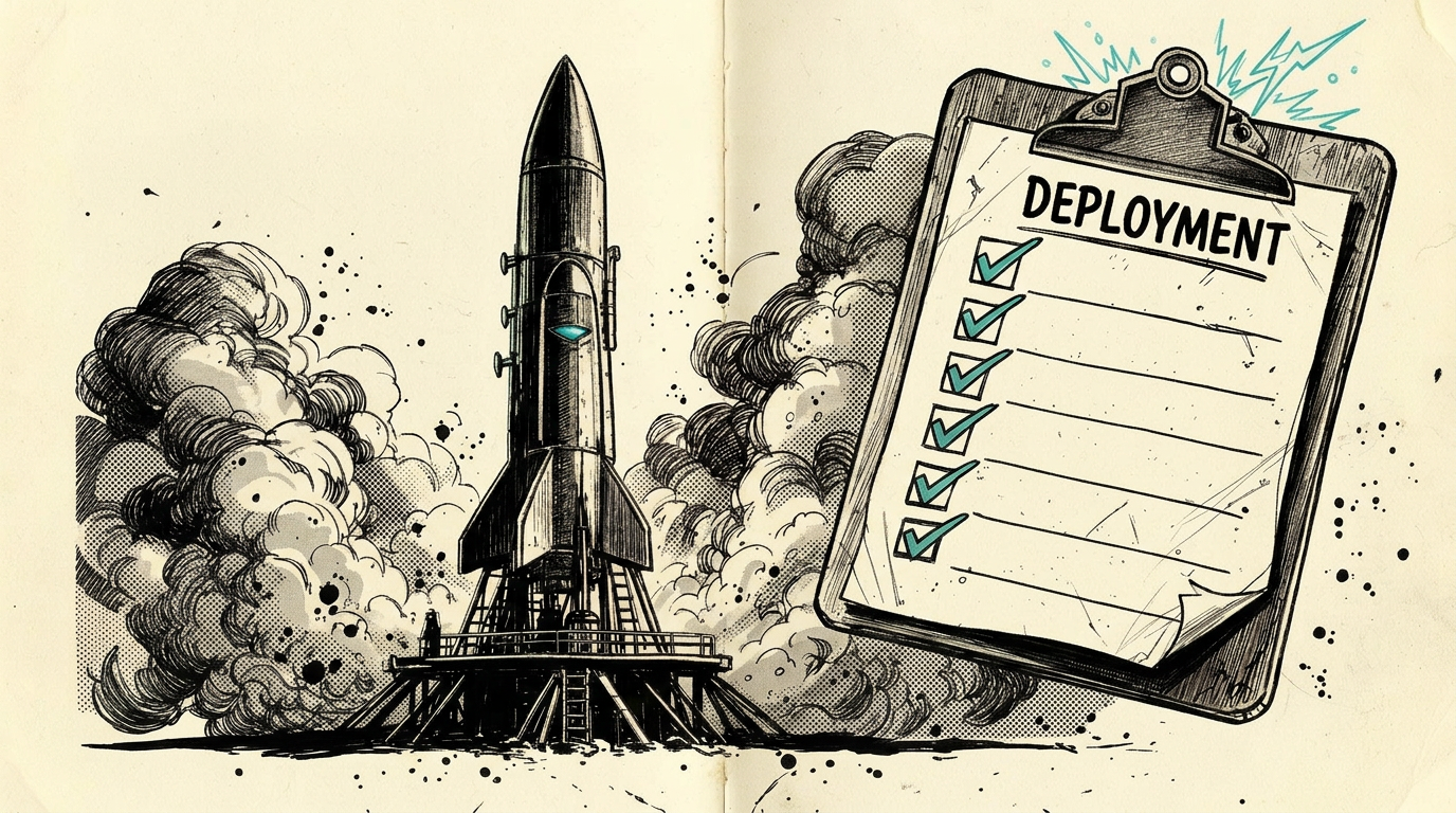 Cinematic comic-style rocket launching into space with red and cyan exhaust